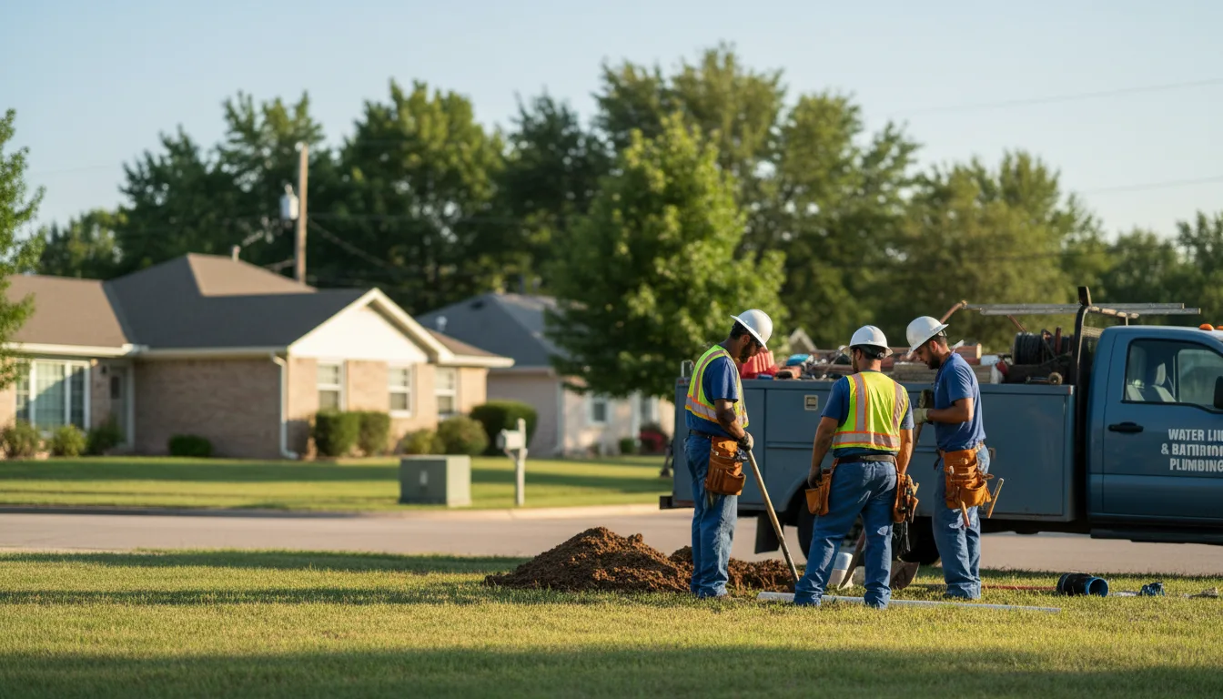 Residential water line and bathroom plumbing service in Robbins, IL